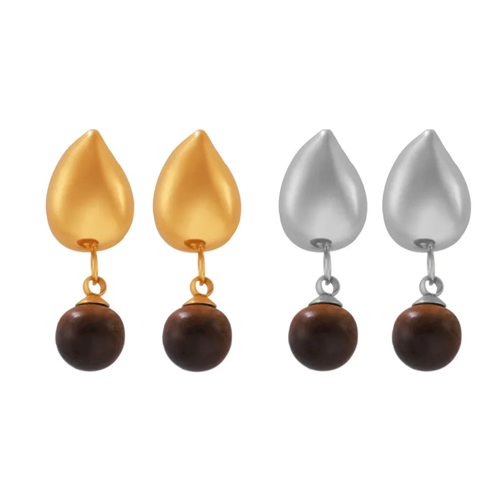 Europe and America Cross Border New Geometric Tassel Natural Tiger Eye Dropping Earrings Fashion All-Match Dangle Earrings