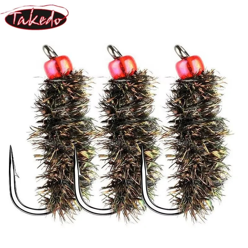 TAKEDO LF02 30pcs in One Box Fly Fishing Lure Saltwater Fishingh Worm Fly Fishing Fishing Lure Set Suppler