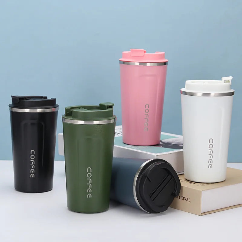 Custom Logo Stainless Steel Portable Water Cup Coffee Cup for Fitness Workout Outdoor Sports with Mug Warmer for Car Use