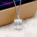 Cadermay D VVS1 Emerald Cut Moissanite  with 18inches Chain Trendy Style 3CT Silver925  Necklace Pendant