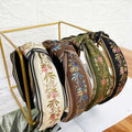 New Retro Female Ethnic Hairband Embroidery Flower Leaf Headband Head Bezel for Women