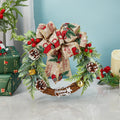 2026 Christmas Red  Hemp Wreath Antique Bell Ring Garden Vine Wreath Door Hanging Decorations