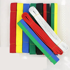 Customized Color Rubber Cotton+Polyester Martial Arts Belts Double Wrap Professional Unisex for Taekwondo Training Embroidery
