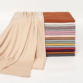 H0237 Modest Muslim Jersey Hijab Solid Color Cool Feel Jersey Hijabs for Women