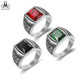 Factory Wholesale Custom Classic Vintage Men's Gemstone Rings Stainless Steel Jewelry Rings for Men