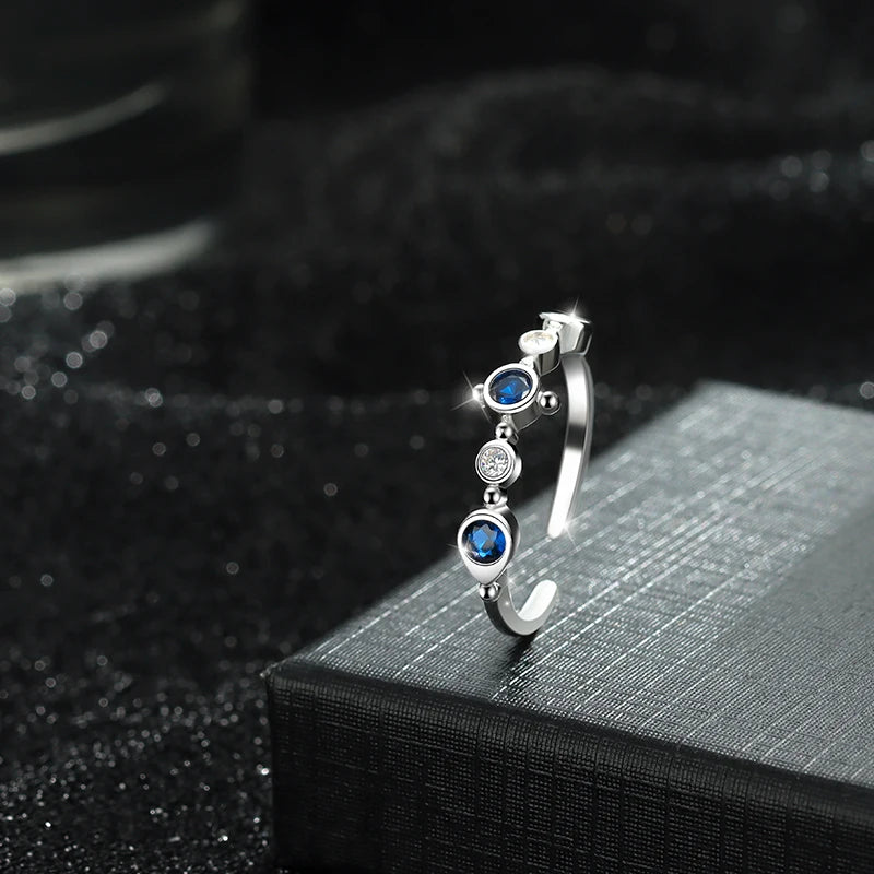 Wholesale Lots 925 Sterling Silver Ring Color Round Zirconia Vintage Free Size Ring