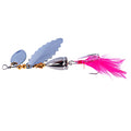 Wholesale SP164 8.6cm 12.1g Metal Spinner Baits Spoon Fishing Lures with Feather Hook