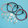 Wholesale Adjustable Handmade Braided Milan Rope Bracelets Creative DIY Custom Multi-type Stainless Steel Charm Couple Bracelets