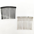 3.7cm*4.8cm Black Silver 12teeth Plain Metal Hair Combs for Bridal Hair Accessories Wire Twisted Side Comb