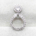 Sterling Silver 10mm/11mm/12mm/13mm/14mm/15mm/16mm/17mm/18mm Semi Mount Pendant Frame Base Without Center Stone for DIY Inlay