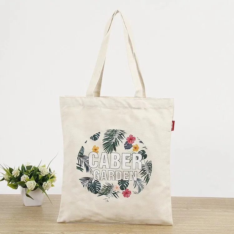 New Multipurpose Reusable Canvas Shopping Bags Fold-Up Household Polyester Bag with Cartoon Pattern and Zipper