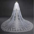 LUOXIN Customized Wide New Soft Mesh Sequined Lace Large Cathedral Weeding Bridal Veils