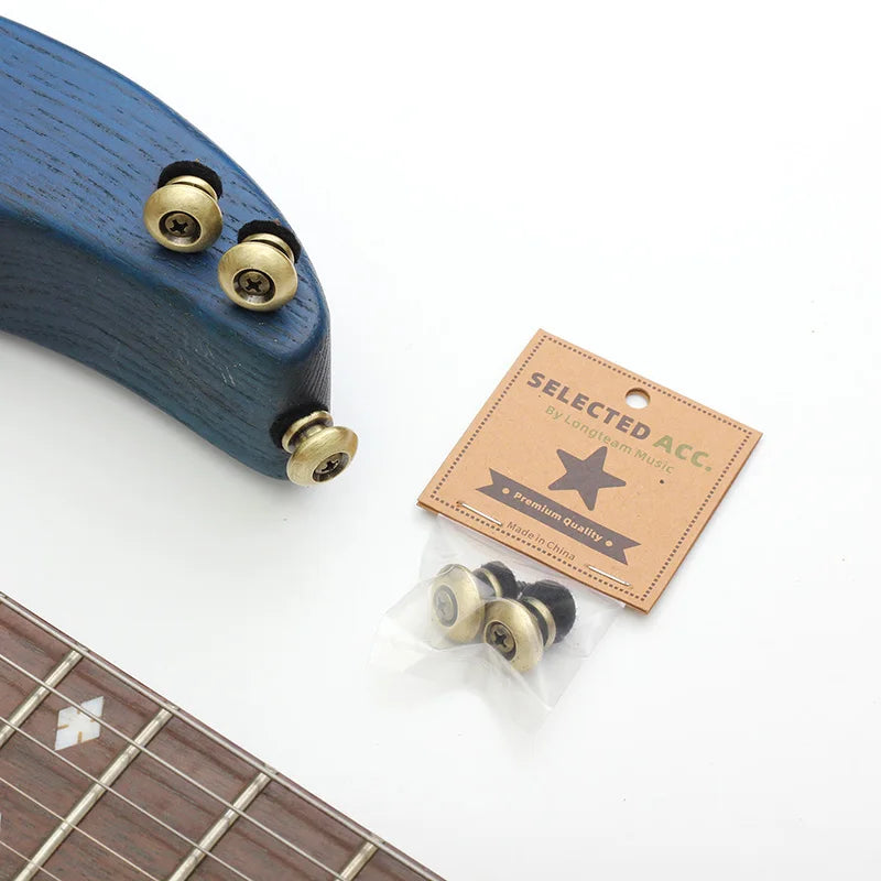 Brass Guitar Strap End Pin Guitar and Bass Accessories Ukulele Strap Button Chrome Hardware