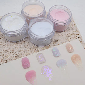 4pcs/set 15g/bottle Nail Acrylic Powder with Glitter Sequins Pigment 3 in 1 Flakes Acrylic Powder FA236