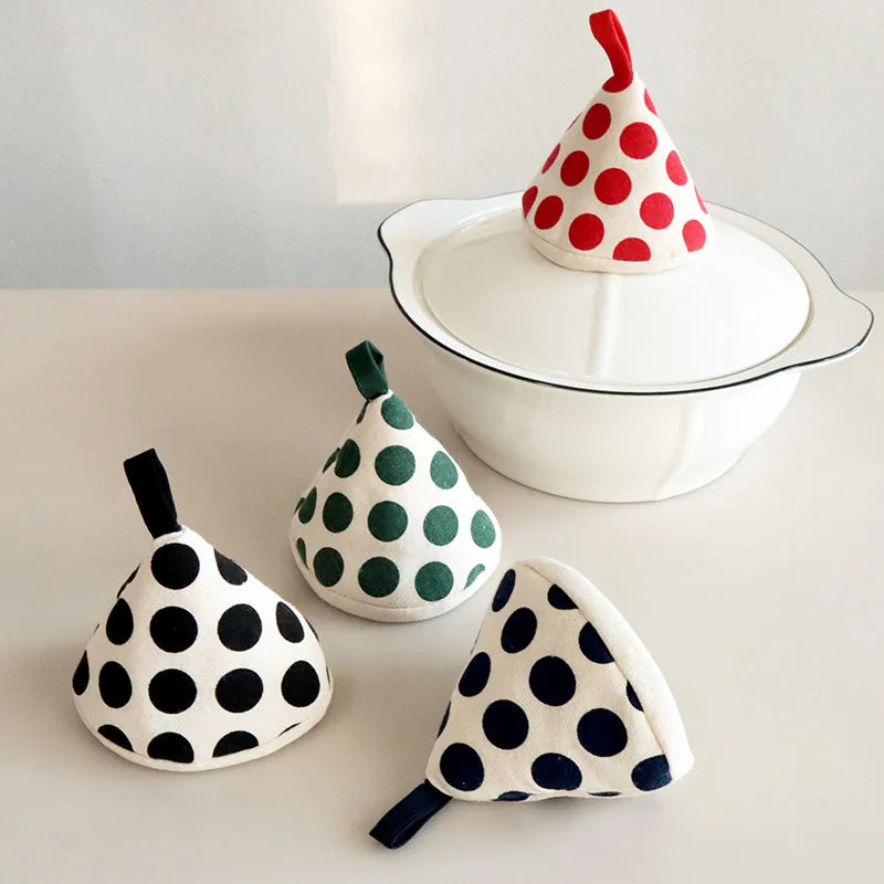 Insulated Heat Resistant Cotton Dishwasher Safe Oven Mitts with Triangular Pot Handle Customized Color Pan Lid Pot Cover MegaBDM