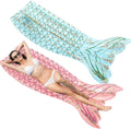 Swimming Inflatable Pool Float Mermaid Tail Lounger Air Mattress for Adult Teen Summer Beach Party Pink 185x92cm Indoor/Outdoor