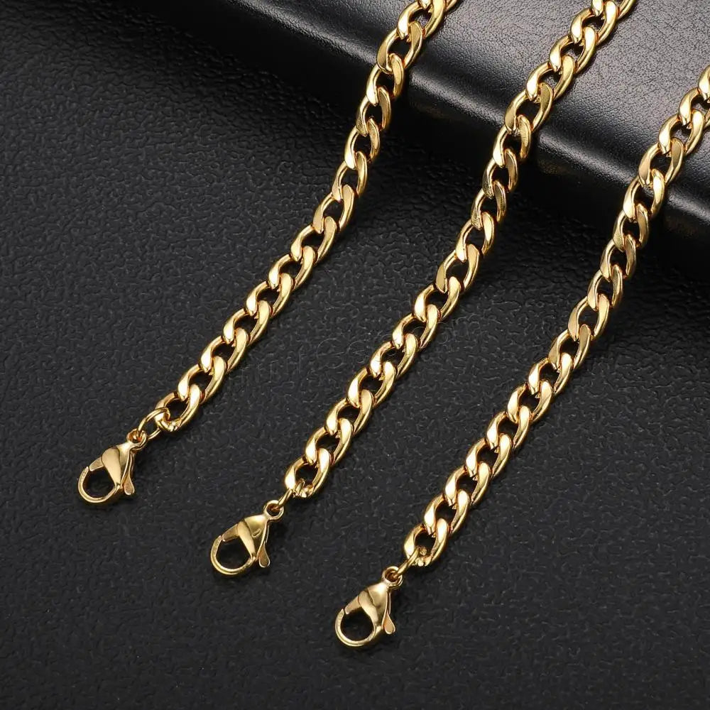 Fashion Jewelry Unisex Stainless Steel Curb Chain Plated Different Length for Choice More Colors for Choice 5mm 1670234