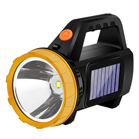 Outdoor USB Rechargeable Solar LED Portable Handheld Spotlight Lantern Flashlight Searchlight With Side Light