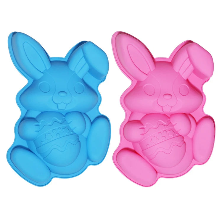 New Design Kitchen Baking Cake Tools Chocolate Mousse Moulds Large Easter Rabbit Shape Silicone Pastry Bread Cake Mold