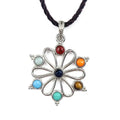 Seven Chakra Flower of Life Metal Pendant Energy Healing Metal Necklace Metal Crystal Spiritual Pendant