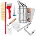 8 Pcs New Condition Stainless Steel Beekeeping Starter Kit Bee Hive Smoker Queen Catcher Equipment Tools Set for Bee Keepers MegaBDM