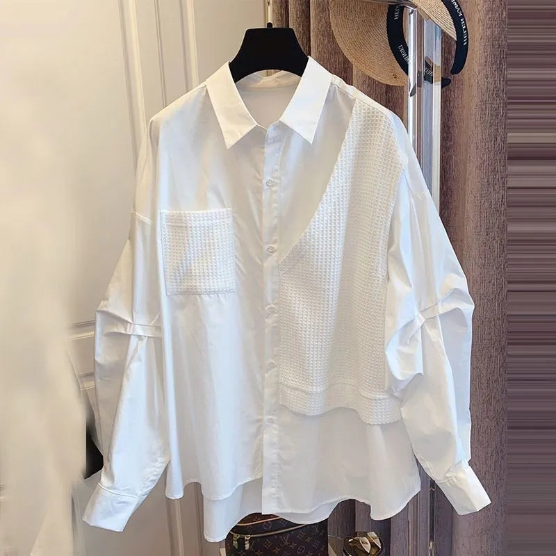 Wholesale Spring and Autumn Kove Girl Shirts  Rean Loose Casual Retro Long-Sleeved Puff Sleeve Girl Shirts
