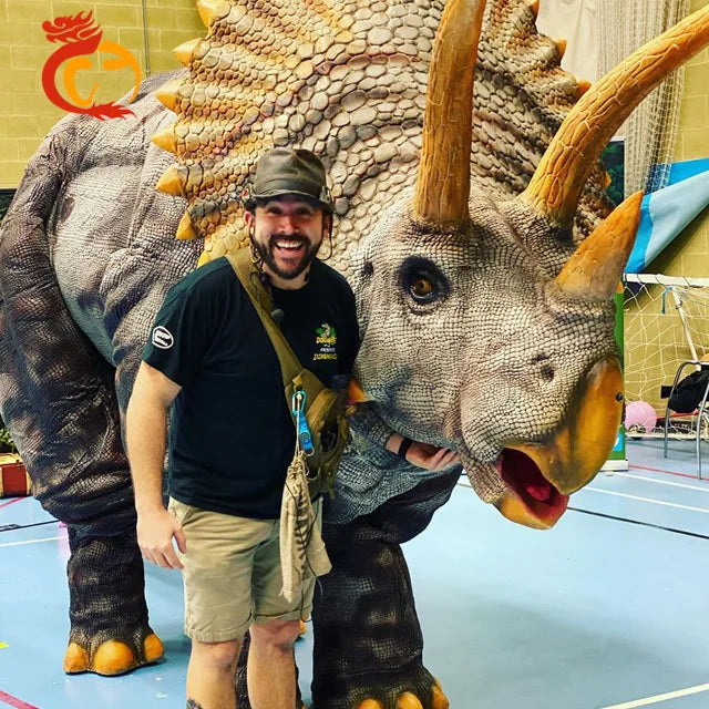 Big Dinosaur Costume of Triceratops for Party Event