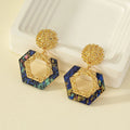 Vintage Palace Style Acetic Acrylic Earrings Fashion Abalone Shell Texture Geometric Round Drop Earrings Jewelry for Women