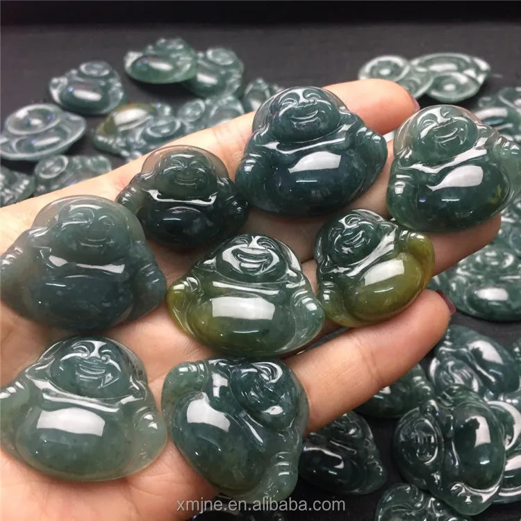 Certified Grade a Burma Jadeite  Maitreya Buddha Jade Pendant Pendant Jade Handicraft Factory Wholesale