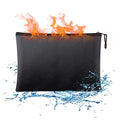 Waterproof Flame-Resistant Fireproof Money Bag Pockets Zippers Document File Pouch Cash Bank Deposit Safe Storage Wallet Pattern