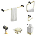 6 Piece Stainless Steel Wall Mounted Bathroom Hardware Set with Heater Towel Rack