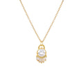 Fashion Pendant Necklaces 925 Sterling Silver Diamond Necklace Hand Shape Zircon Gold Plated Necklaces for Women