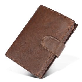 Multi-cards Holder Men's Rfid Wallet Casual Vintage Coin Purse Genuine Leather Wallet