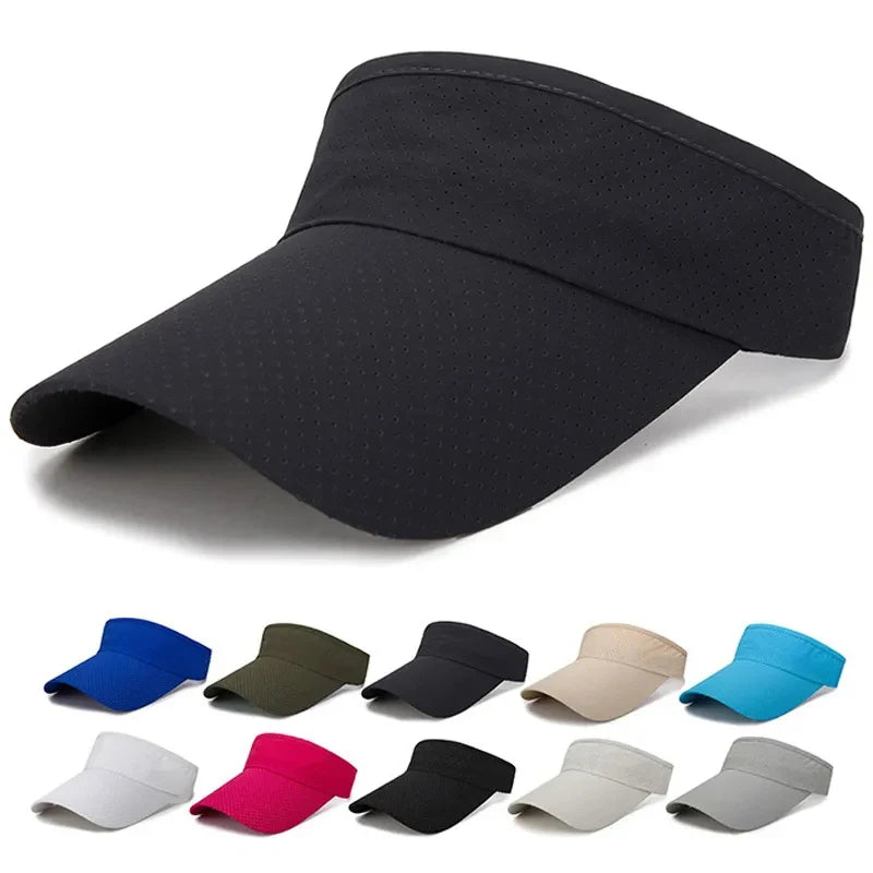 Summer Breathable Sun Hats Men Women Adjustable Visor UV Protection Top Empty Solid Sports Tennis Golf Running Sunscreen Cap