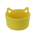 Cat Ear Round Handmade Woven Cartoon Cotton Rope Storage Basket for Desktop Living Room MegaBDM