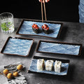 Japanese Fine Bone China Round Dinner Set Eco-Friendly Porcelain with Customized Pattern Plate and Trays