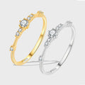 Hot Selling 925 Sterling Silver 14K Gold-plated Zirconia Exquisite Wedding Ring Simple ZC Finger Rings for Women's Engagement