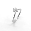 Classic Flower Zircon Ring 925 Sterling Silver Beautiful Geometric Engagement Eternity Ring Women