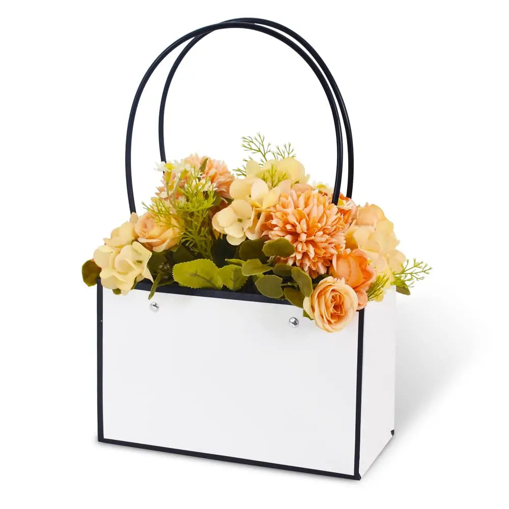 Custom Logo Print Wholesale Foldable Rose Flora Packaging Flower Bouquet Paper Basket Gift Boxes