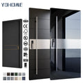 Australia Standard Minimalist Dark Colors Durable Low Maintenance Aluminum Entry Front Doors with Fingerprint Opening System