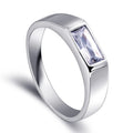 Hot Sale in Malaysia 925 Sterling Simple Design Silver Man Ring with baguette Cubic Zirconia