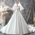 New Bride One Shoulder Simple Hepburn Was Thin Female Ivory Super Wedding Dresses