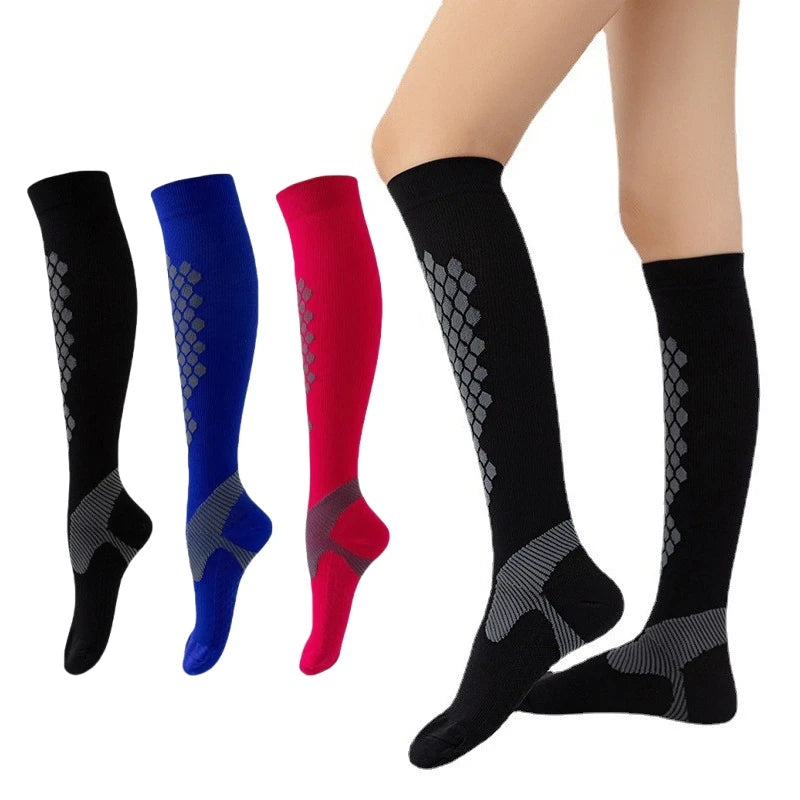 Hot Sales Knee-Long Football Compression Socks with Anti-Slip Grip and Custom Logo High-Crew Dot Pattern for Autumn Sports
