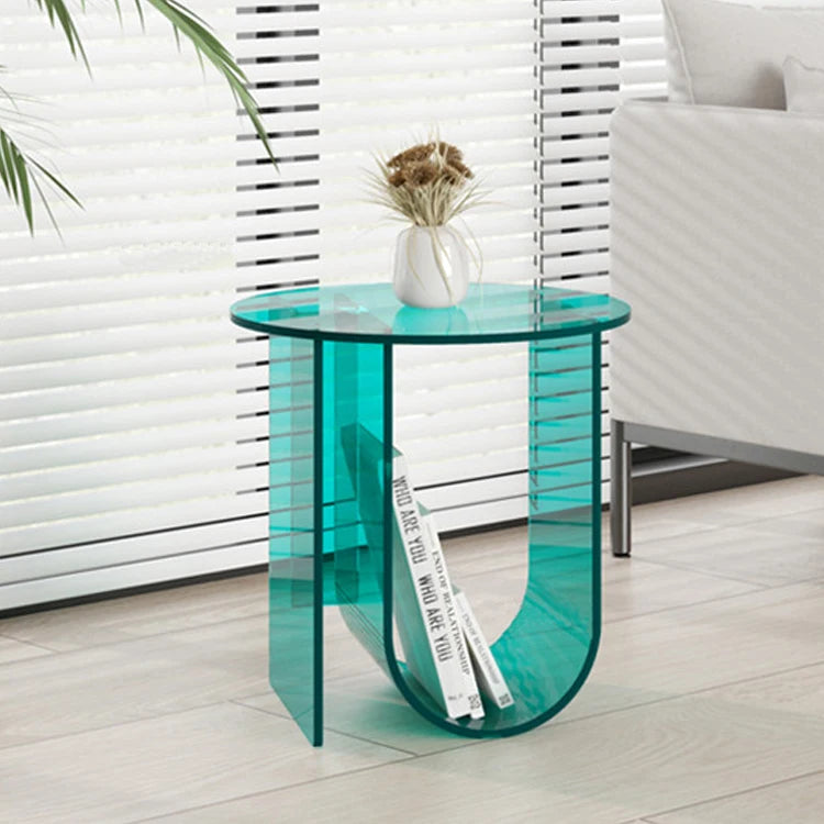 Nordic Modern Home Furniture Customizable Extendable Round Coffee Table Plexiglass Bedside Sofa Acrylic Plastic Round Table