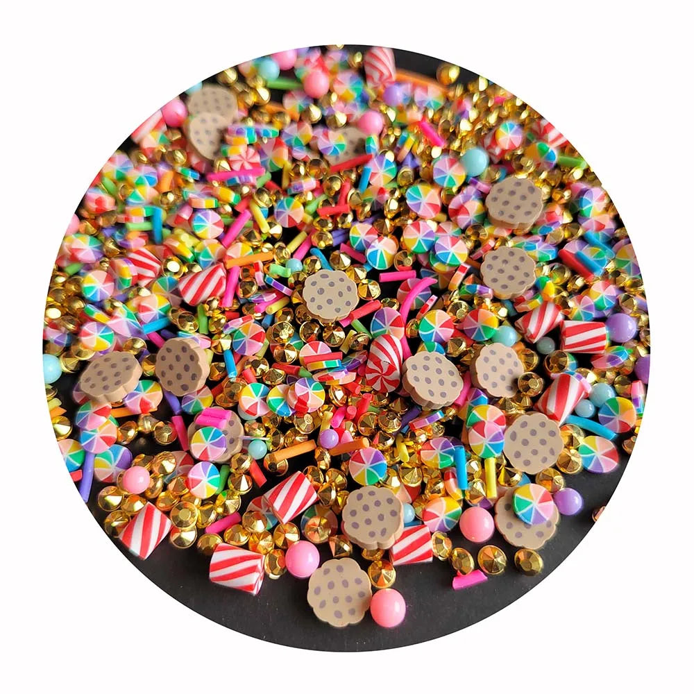 500g Mixed Polymer Soft Clay Mini Cookies Slices Candy Mint Sprinkles Cubes Beads Slime Craft DIY Nail Art Decorations Christmas