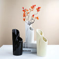 Advanced Sense Ceramic Vase Double-Mouth Modern Simple Living Room Dried Flower Decorations Cross-Border Wholesale Matt Glaze