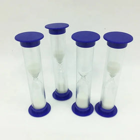 Blue Color Plastic Art Deco Design Eco-Friendly Portable Durable 5-Minute Sand Timer Hourglass for Back to School