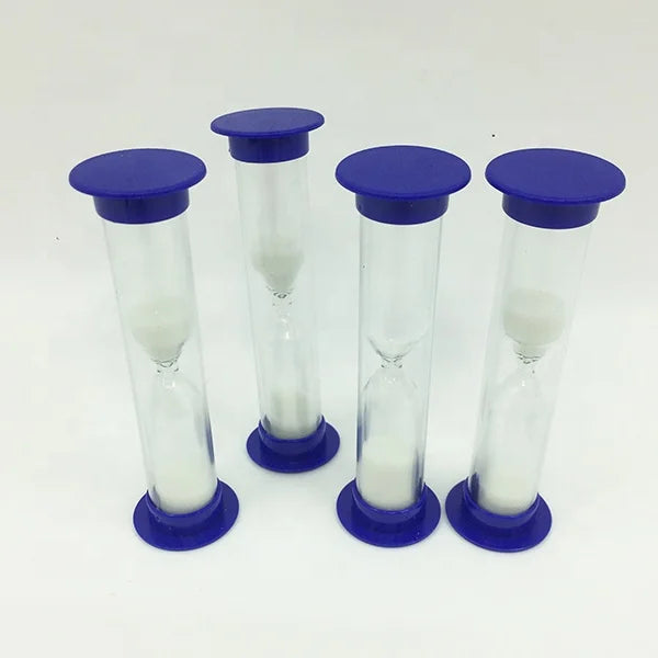 Blue Color Plastic Art Deco Design Eco-Friendly Portable Durable 5-Minute Sand Timer Hourglass for Back to School
