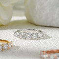 Starsgem 18k Gold Jewelry Ring Seven Diamond Interweave Lab Diamond Engagement Ring