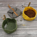 Waterproof Waxed Canvas Collapsible Dog Bowl Canvas cat Food Feeder Foldable Travel Dog Bowl for Pet Outdoor